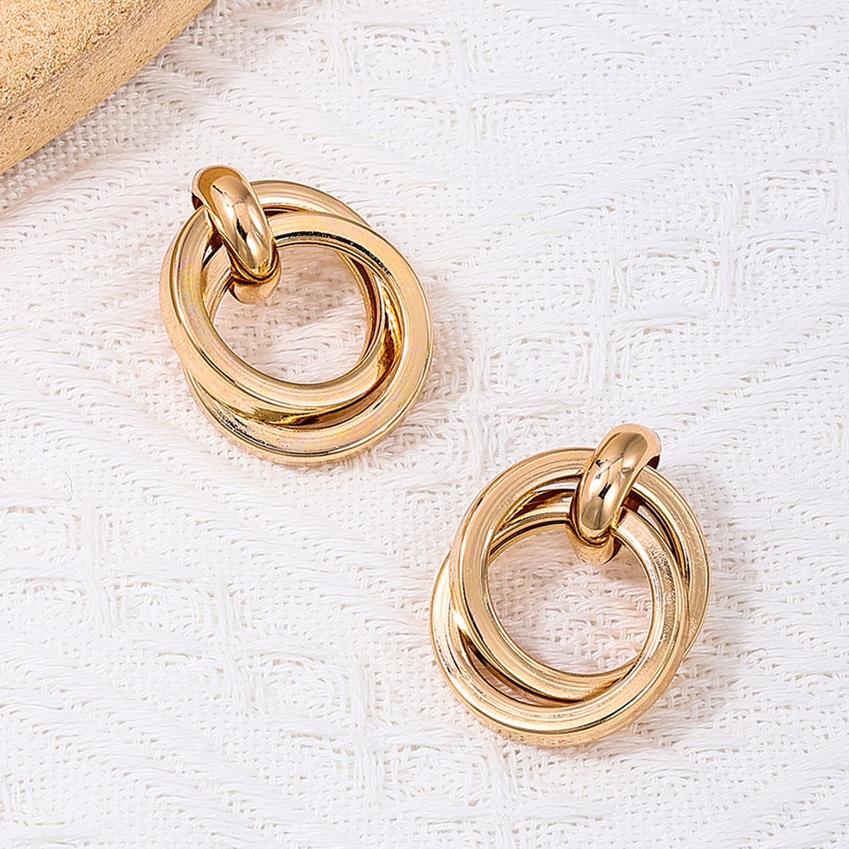 1 Pair Simple Style Circle Alloy Drop Earrings display picture 4