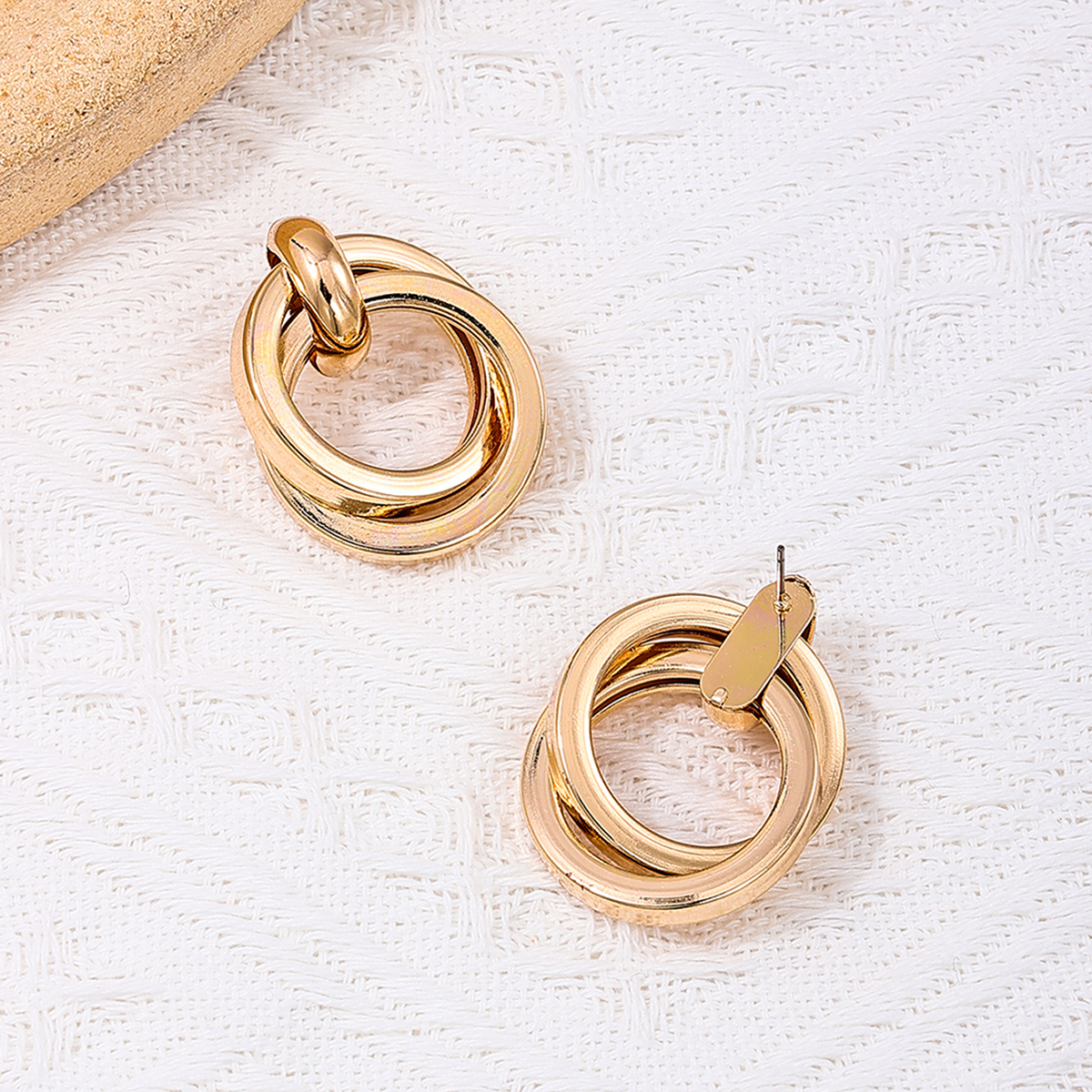 1 Pair Simple Style Circle Alloy Drop Earrings display picture 3
