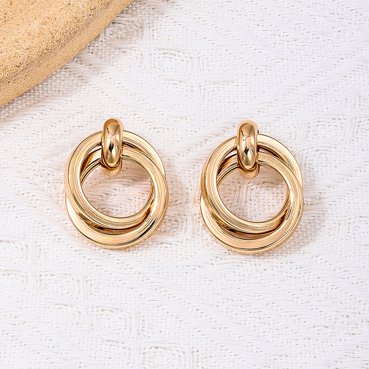 1 Pair Simple Style Circle Alloy Drop Earrings display picture 5