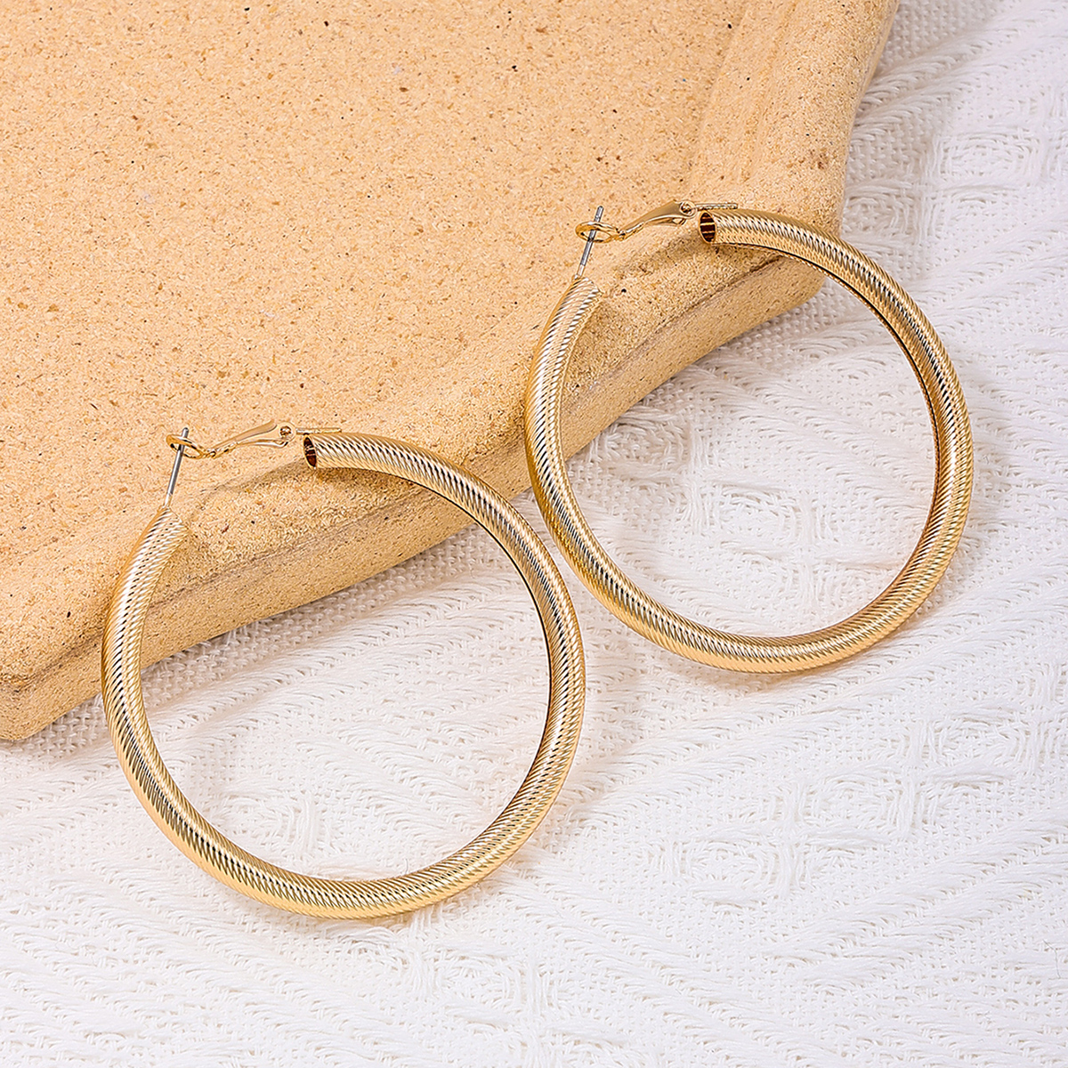 1 Pair Classic Style Geometric Alloy Hoop Earrings display picture 4