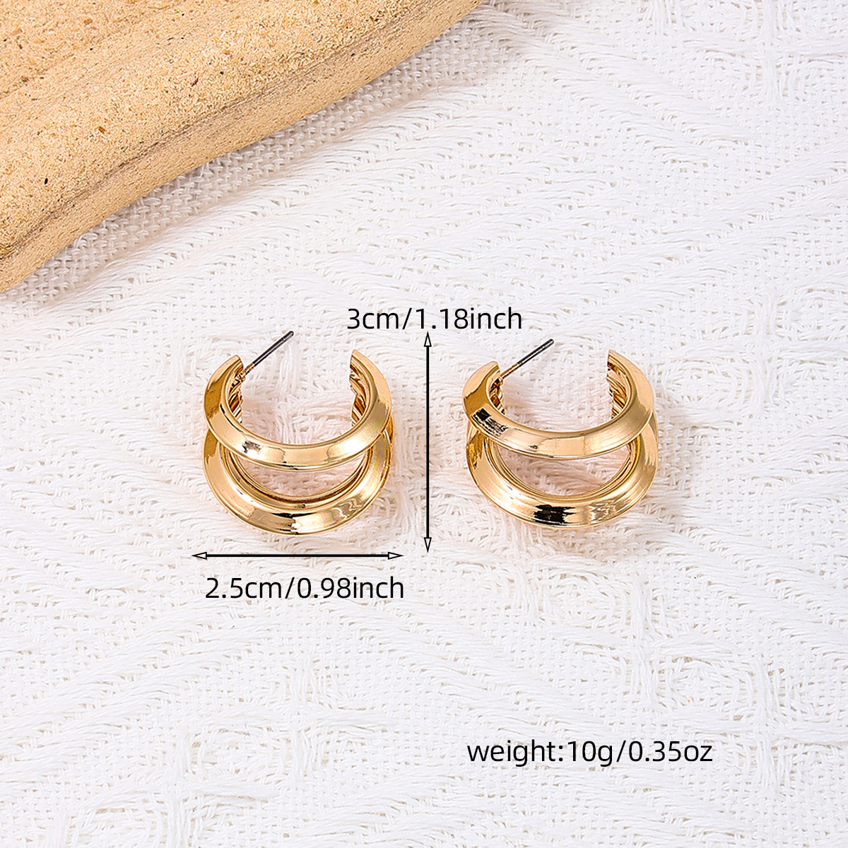 1 Pair Classic Style C Shape Alloy Ear Studs display picture 1