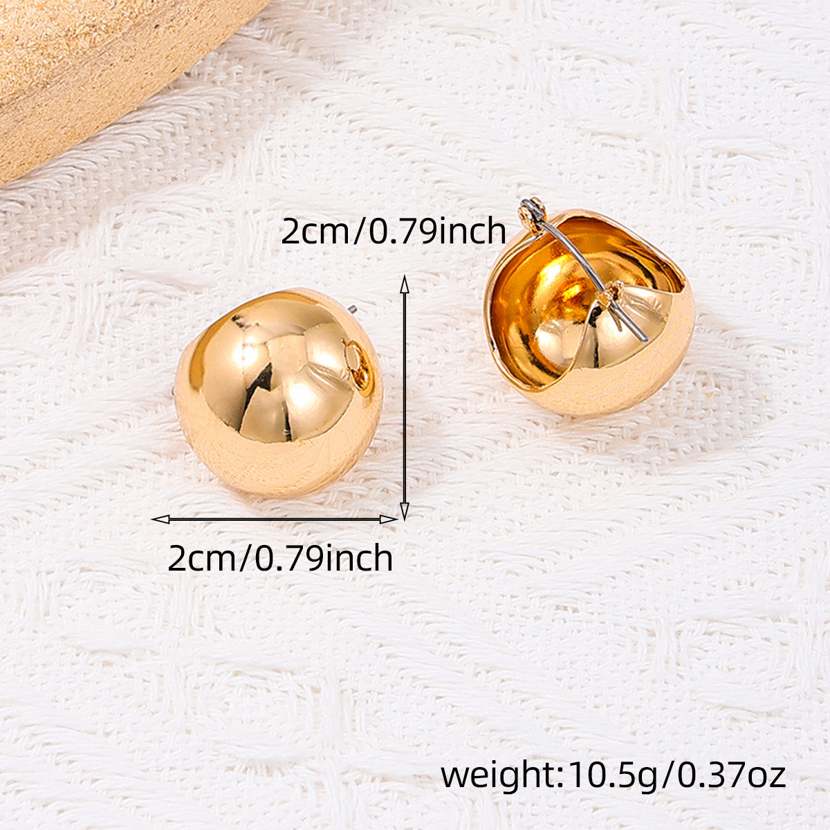 1 Pair Classic Style Geometric Alloy Huggie Earrings display picture 3