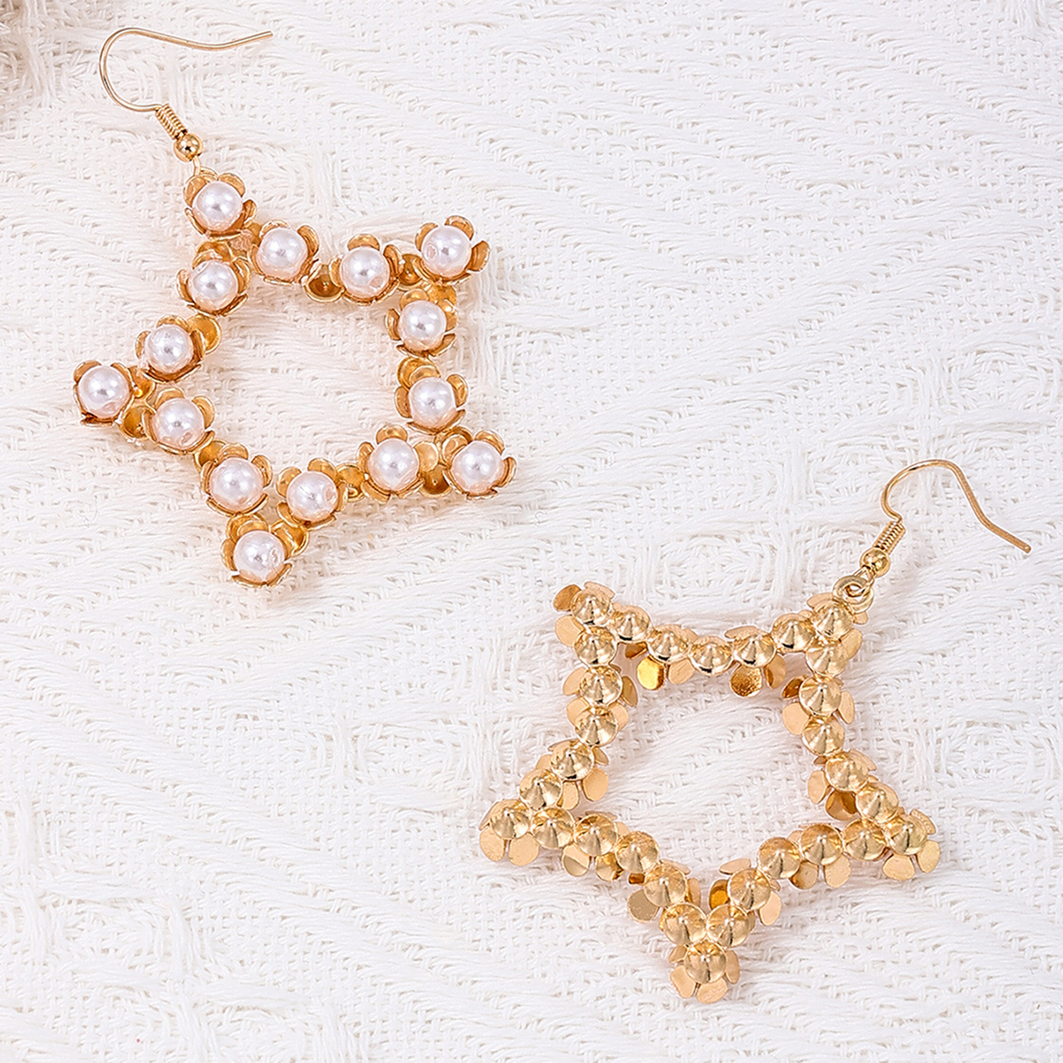 1 Pair Sweet Star Heart Shape Alloy Plastic Drop Earrings display picture 3