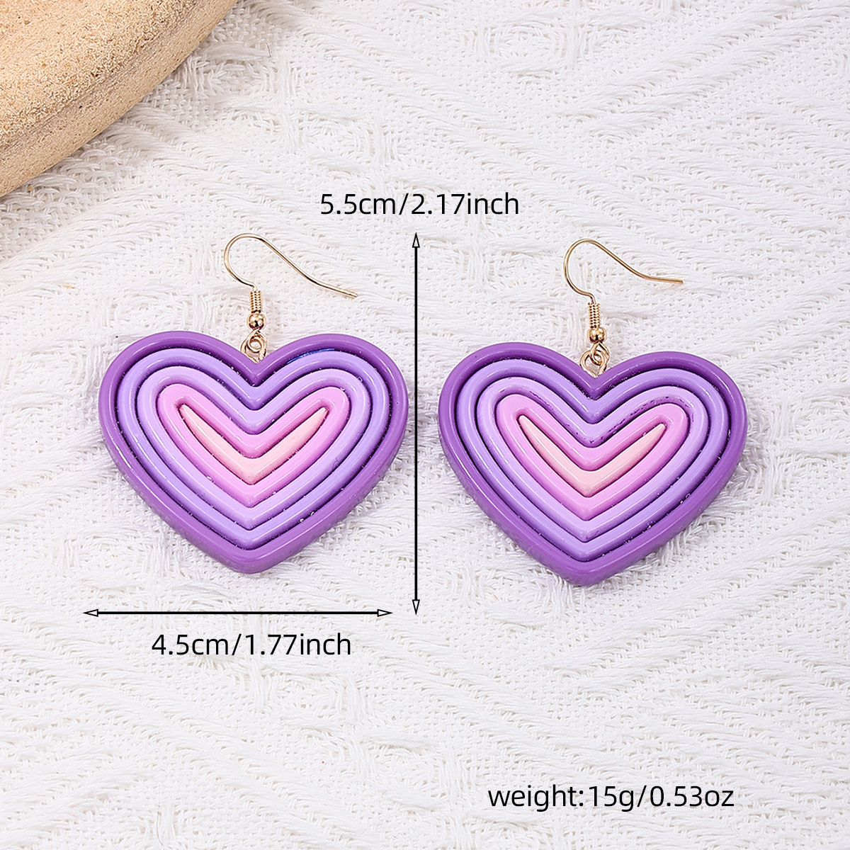 1 Pair Sweet Heart Shape Arylic Drop Earrings display picture 13