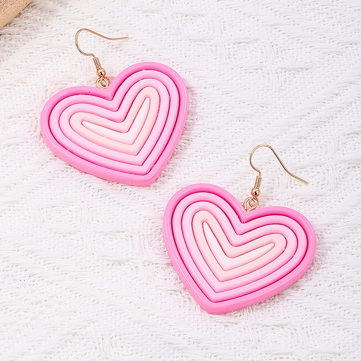 1 Pair Sweet Heart Shape Arylic Drop Earrings display picture 7