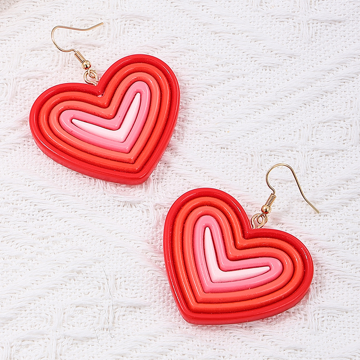 1 Pair Sweet Heart Shape Arylic Drop Earrings display picture 3