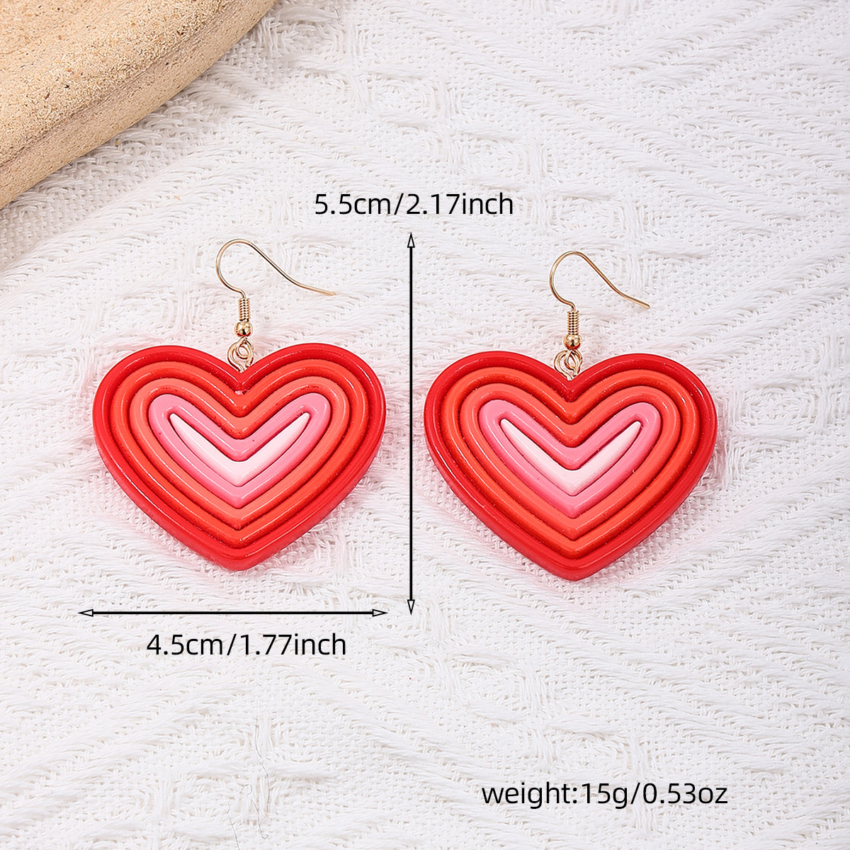 1 Pair Sweet Heart Shape Arylic Drop Earrings display picture 1
