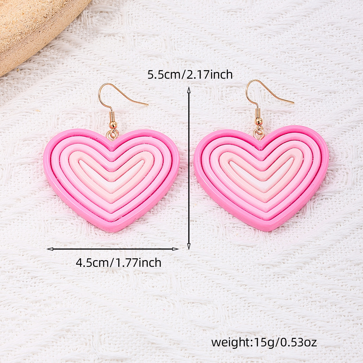 1 Pair Sweet Heart Shape Arylic Drop Earrings display picture 9