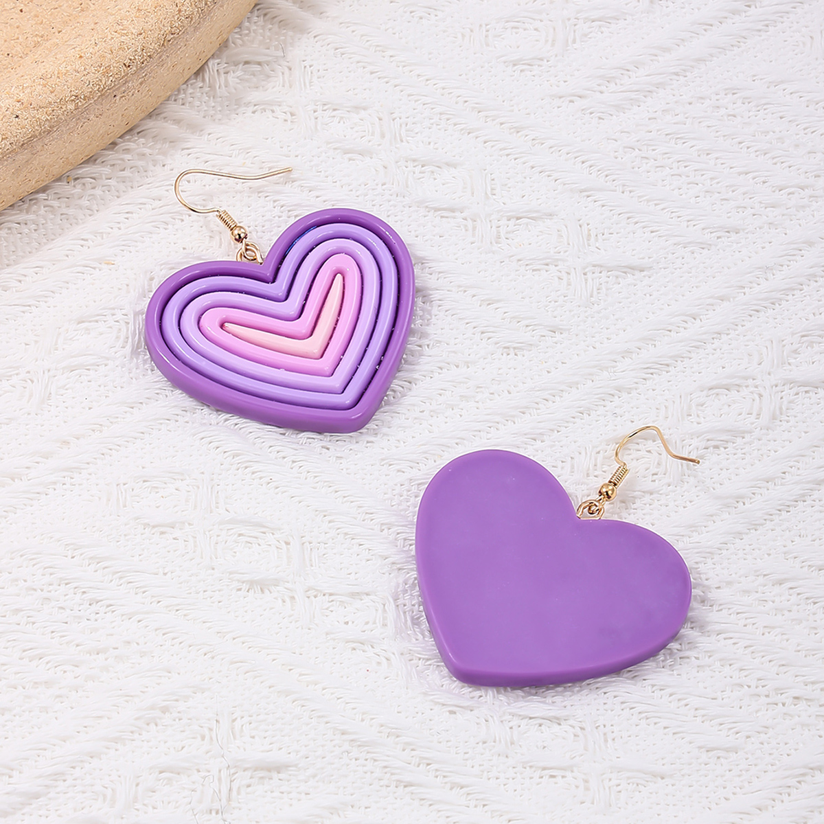 1 Pair Sweet Heart Shape Arylic Drop Earrings display picture 14