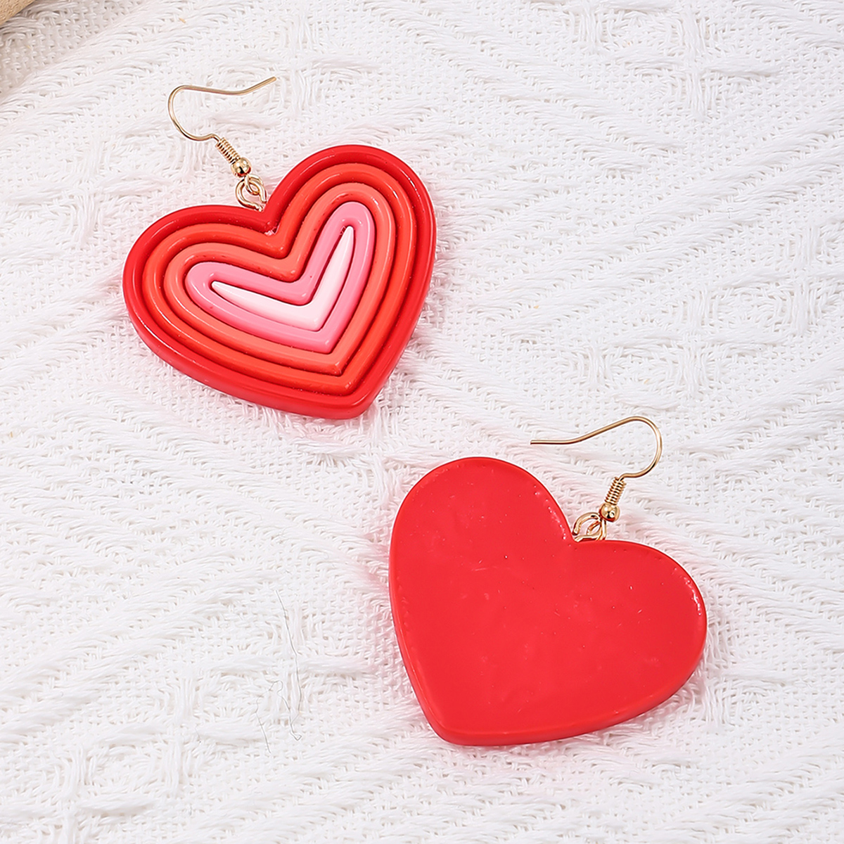 1 Pair Sweet Heart Shape Arylic Drop Earrings display picture 2