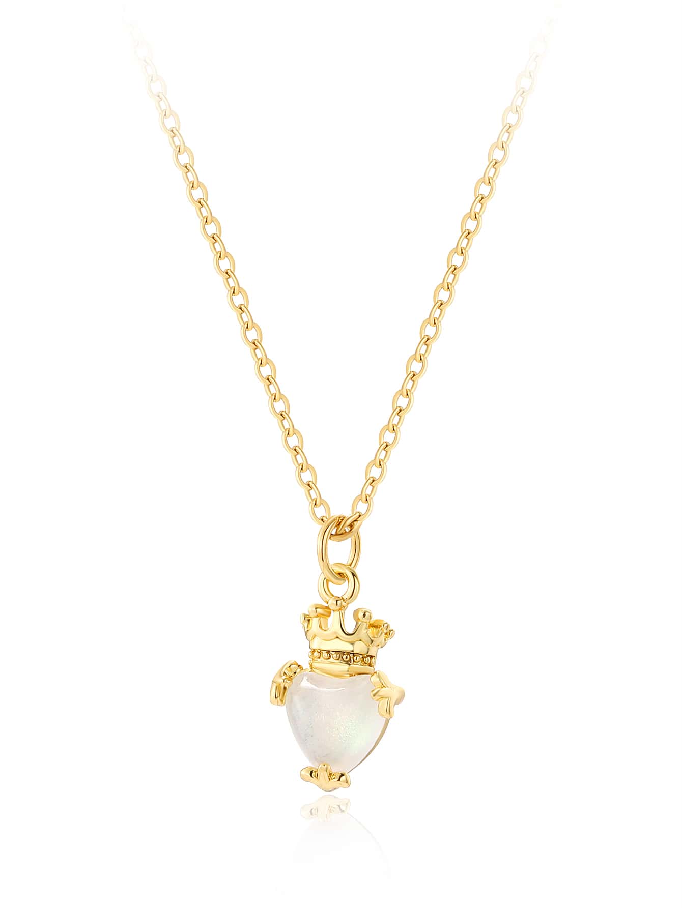 Copper 18K Gold Plated IG Style Crown Perfume Bottle Inlay Zircon Pendant Necklace display picture 4