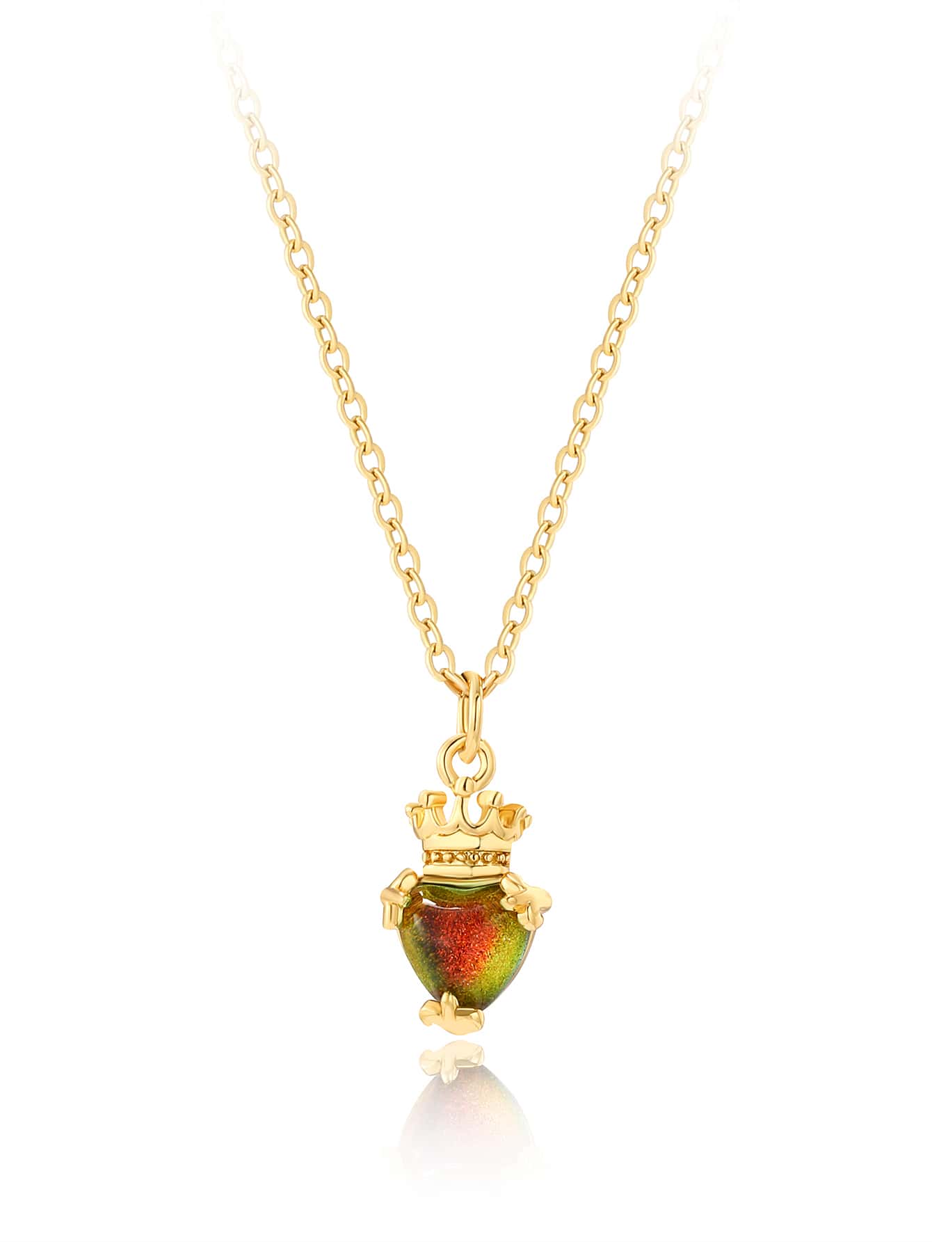Copper 18K Gold Plated IG Style Crown Perfume Bottle Inlay Zircon Pendant Necklace display picture 7