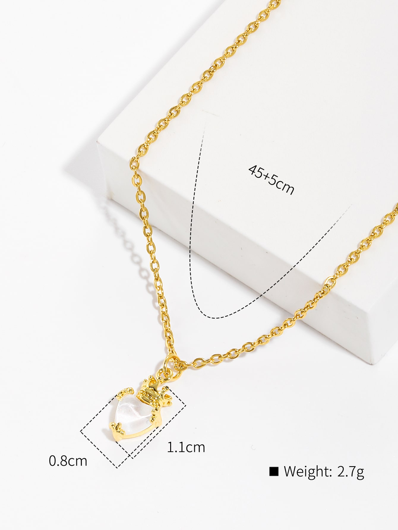 Copper 18K Gold Plated IG Style Crown Perfume Bottle Inlay Zircon Pendant Necklace display picture 6