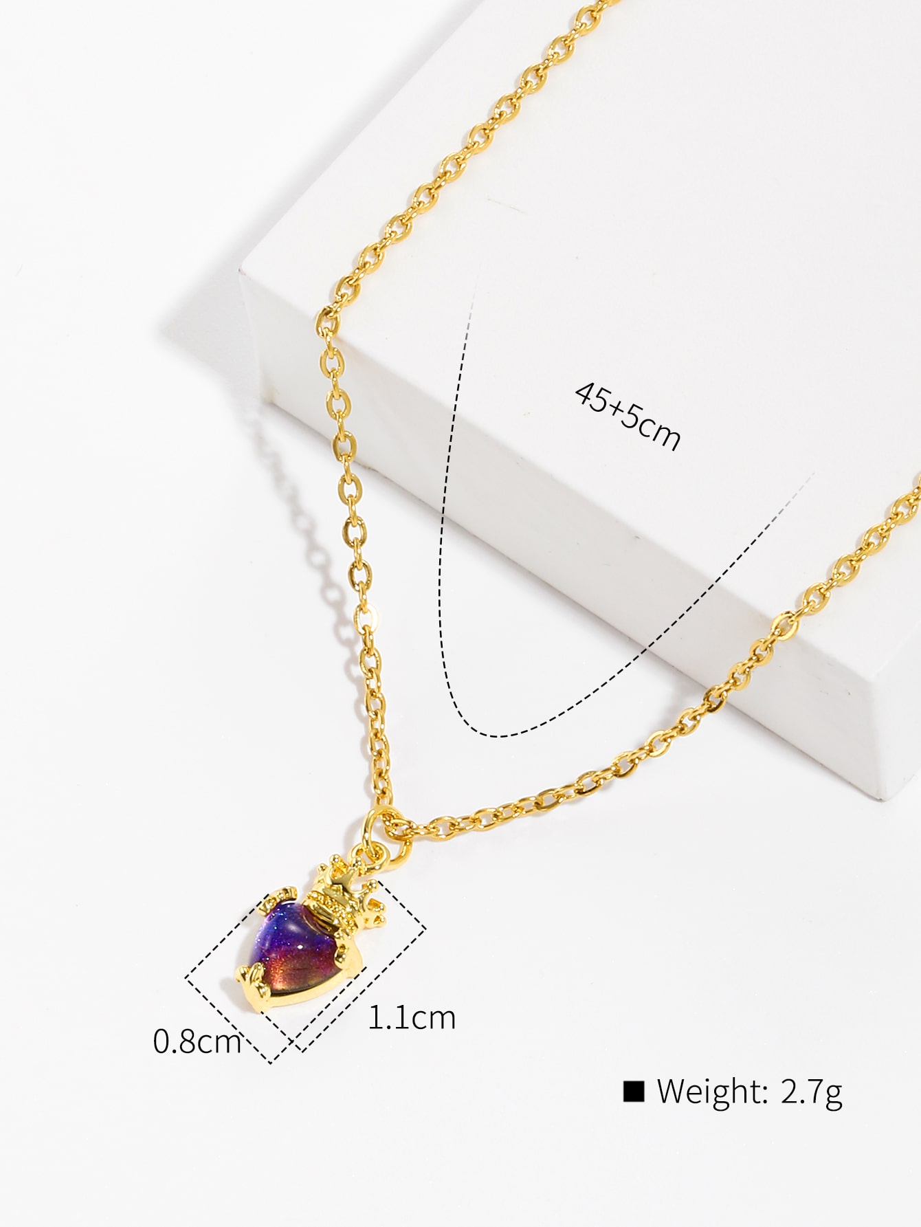 Copper 18K Gold Plated IG Style Crown Perfume Bottle Inlay Zircon Pendant Necklace display picture 3