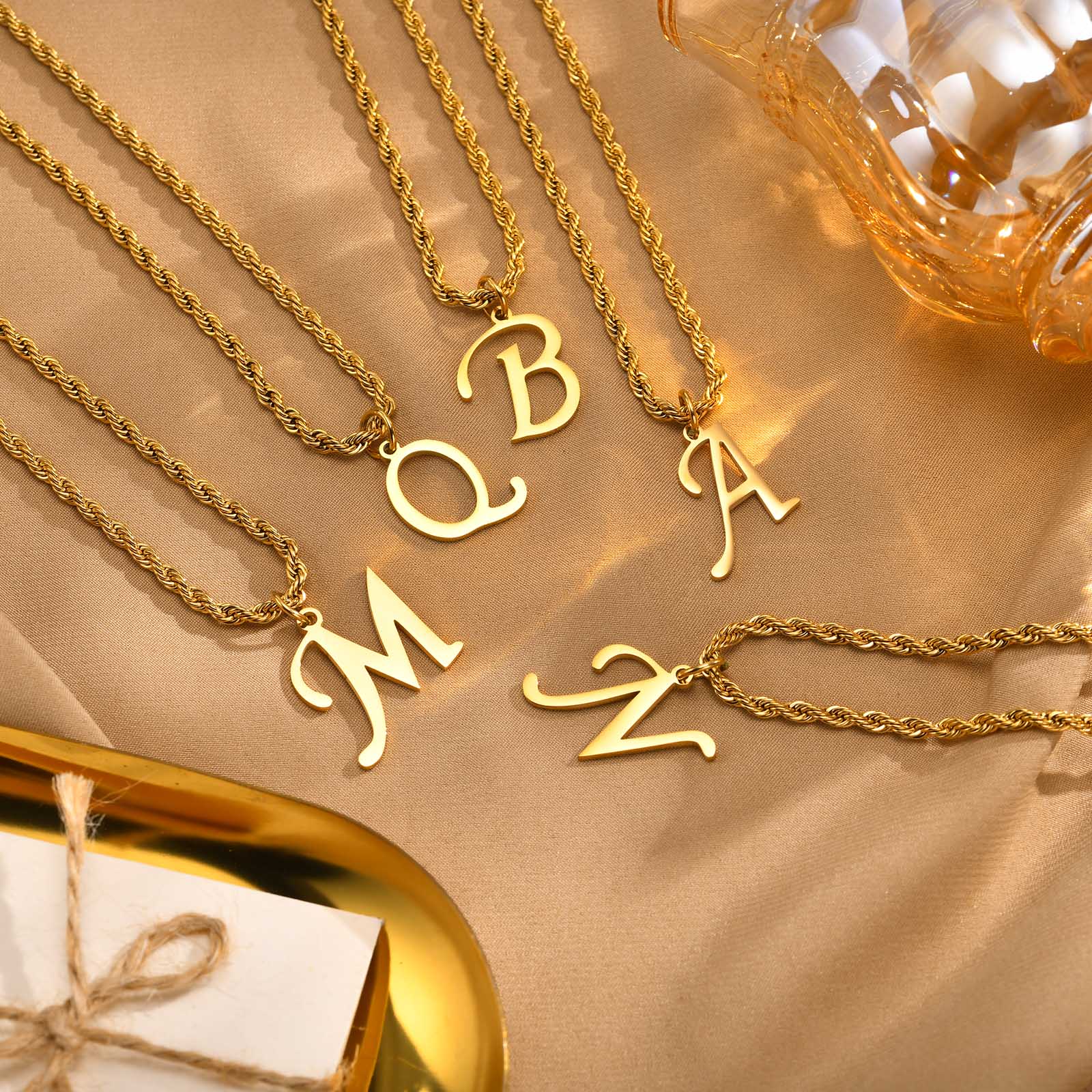 Stainless Steel 18K Gold Plated IG Style Simple Style Letter Pendant Necklace display picture 2