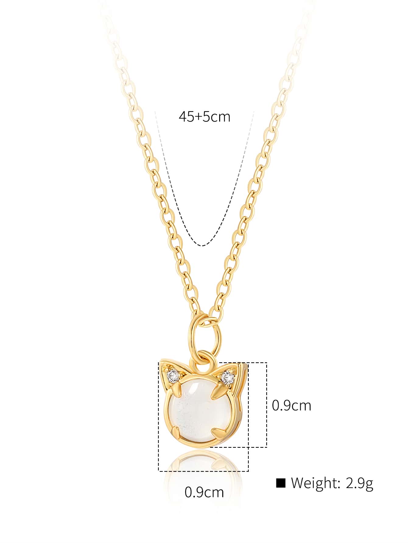 Copper 18K Gold Plated IG Style Cute Cat Inlay Zircon Pendant Necklace display picture 6