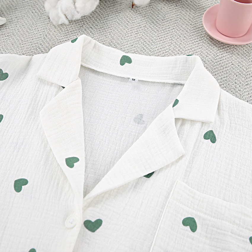 Home Women's Elegant Heart Shape Cotton Pants Sets Pajama Sets display picture 17