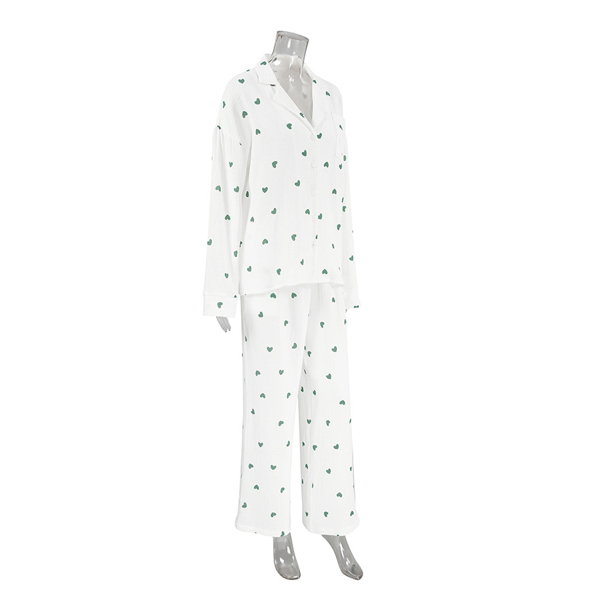 Home Women's Elegant Heart Shape Cotton Pants Sets Pajama Sets display picture 12