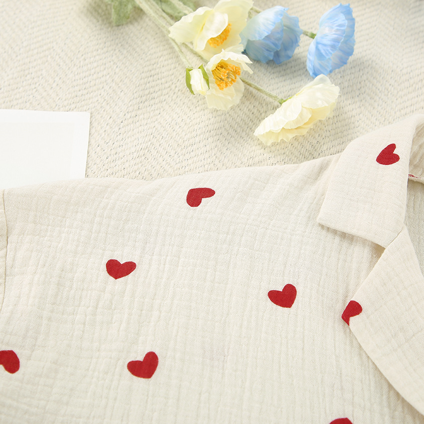 Home Women's Elegant Heart Shape Cotton Pants Sets Pajama Sets display picture 20