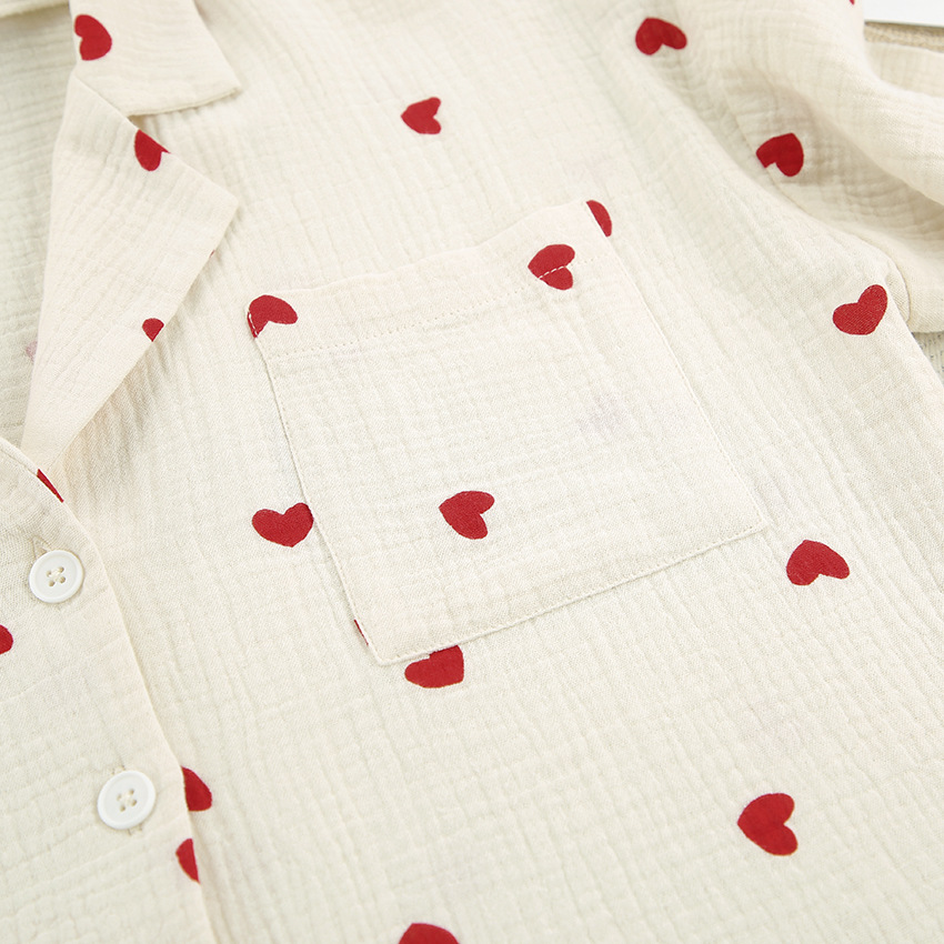 Home Women's Elegant Heart Shape Cotton Pants Sets Pajama Sets display picture 19