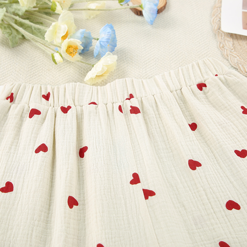 Home Women's Elegant Heart Shape Cotton Pants Sets Pajama Sets display picture 24