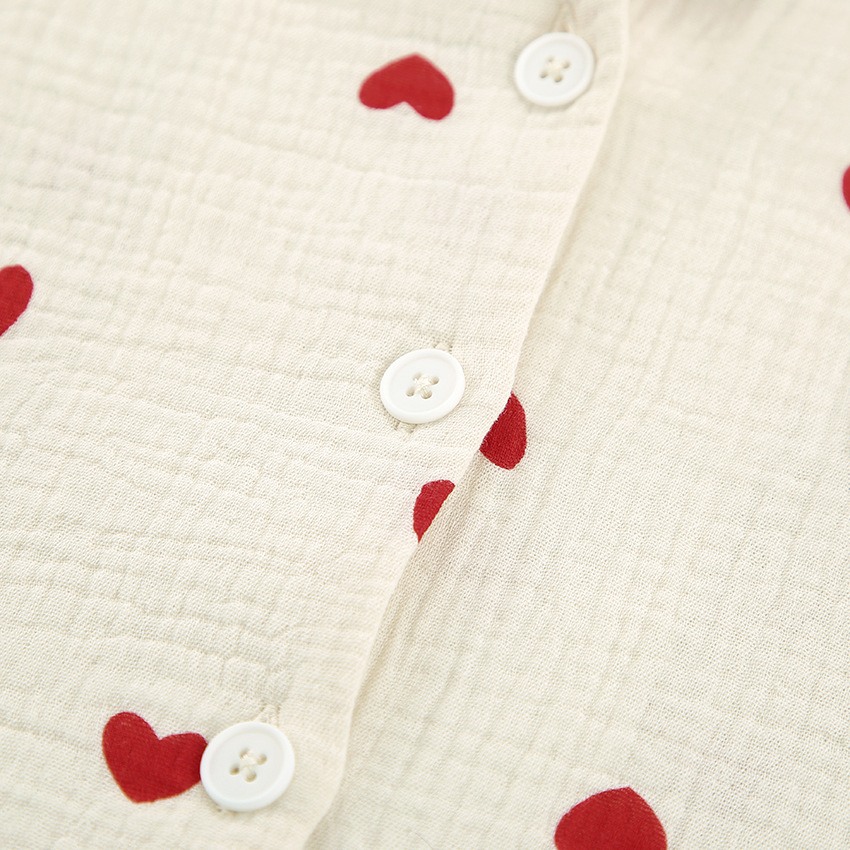 Home Women's Elegant Heart Shape Cotton Pants Sets Pajama Sets display picture 27