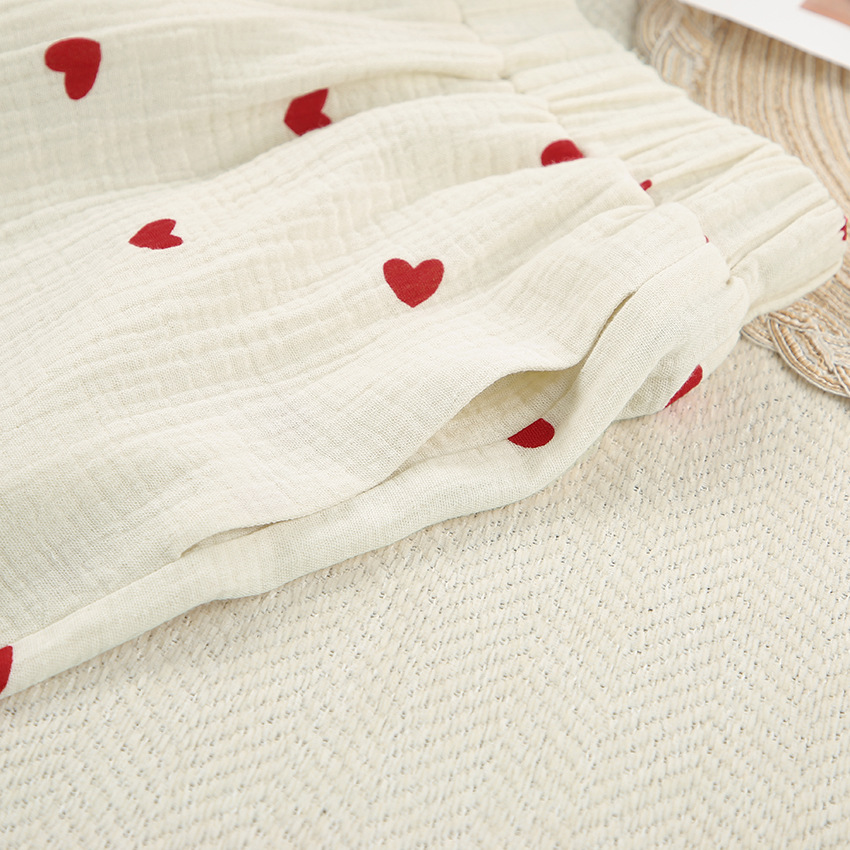 Home Women's Elegant Heart Shape Cotton Pants Sets Pajama Sets display picture 26