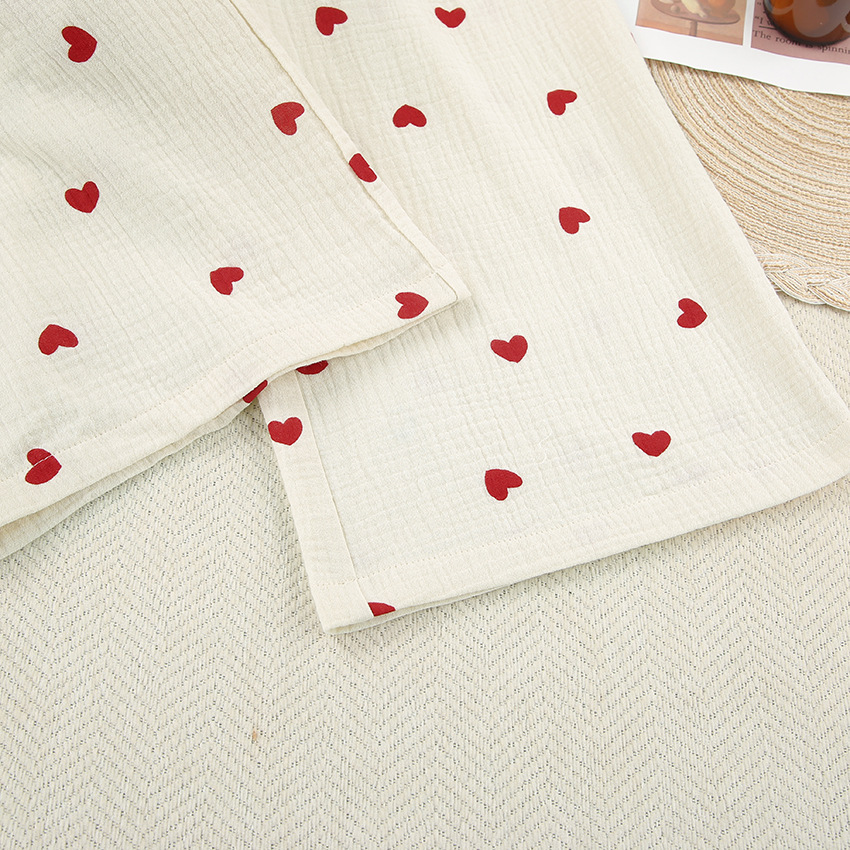 Home Women's Elegant Heart Shape Cotton Pants Sets Pajama Sets display picture 30