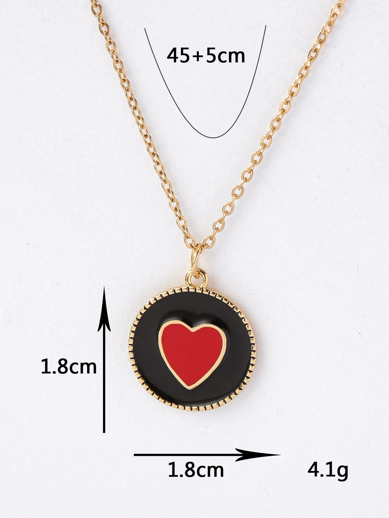 Copper 18K Gold Plated Y2K Heart Shape Enamel Pendant Necklace display picture 6