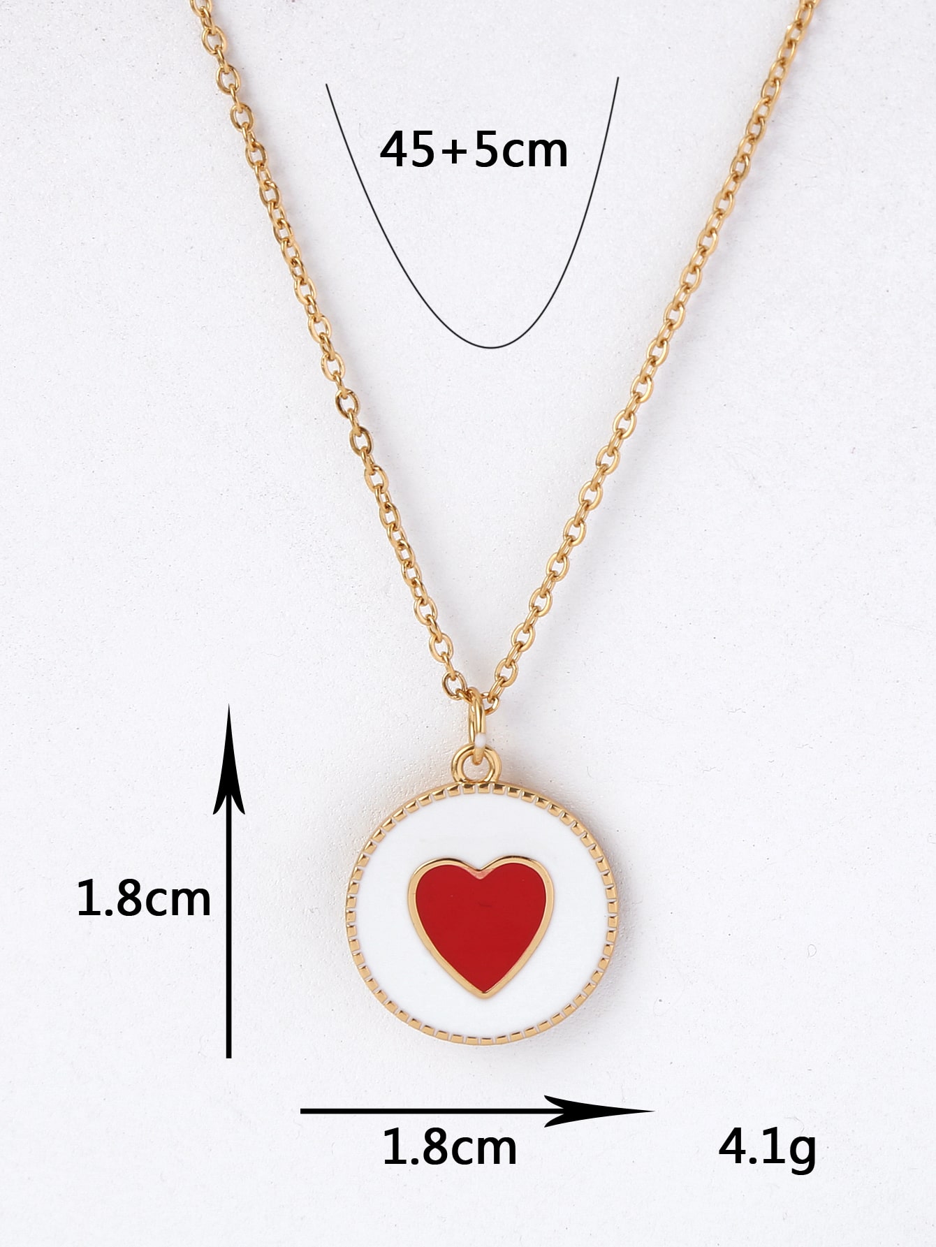 Copper 18K Gold Plated Y2K Heart Shape Enamel Pendant Necklace display picture 3