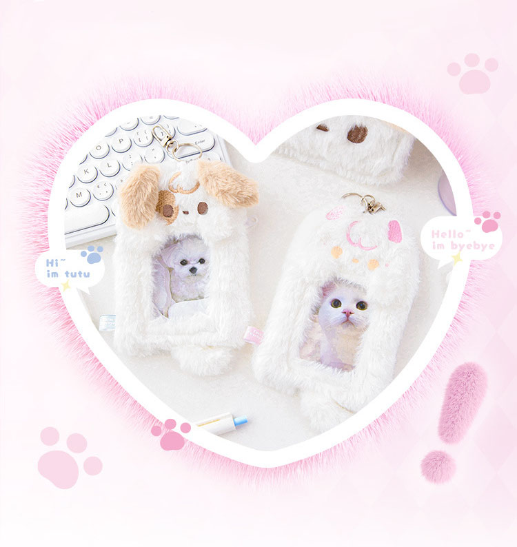 Animal Dog Cat Plush Learning School Cute Postcard Card Holder display picture 2