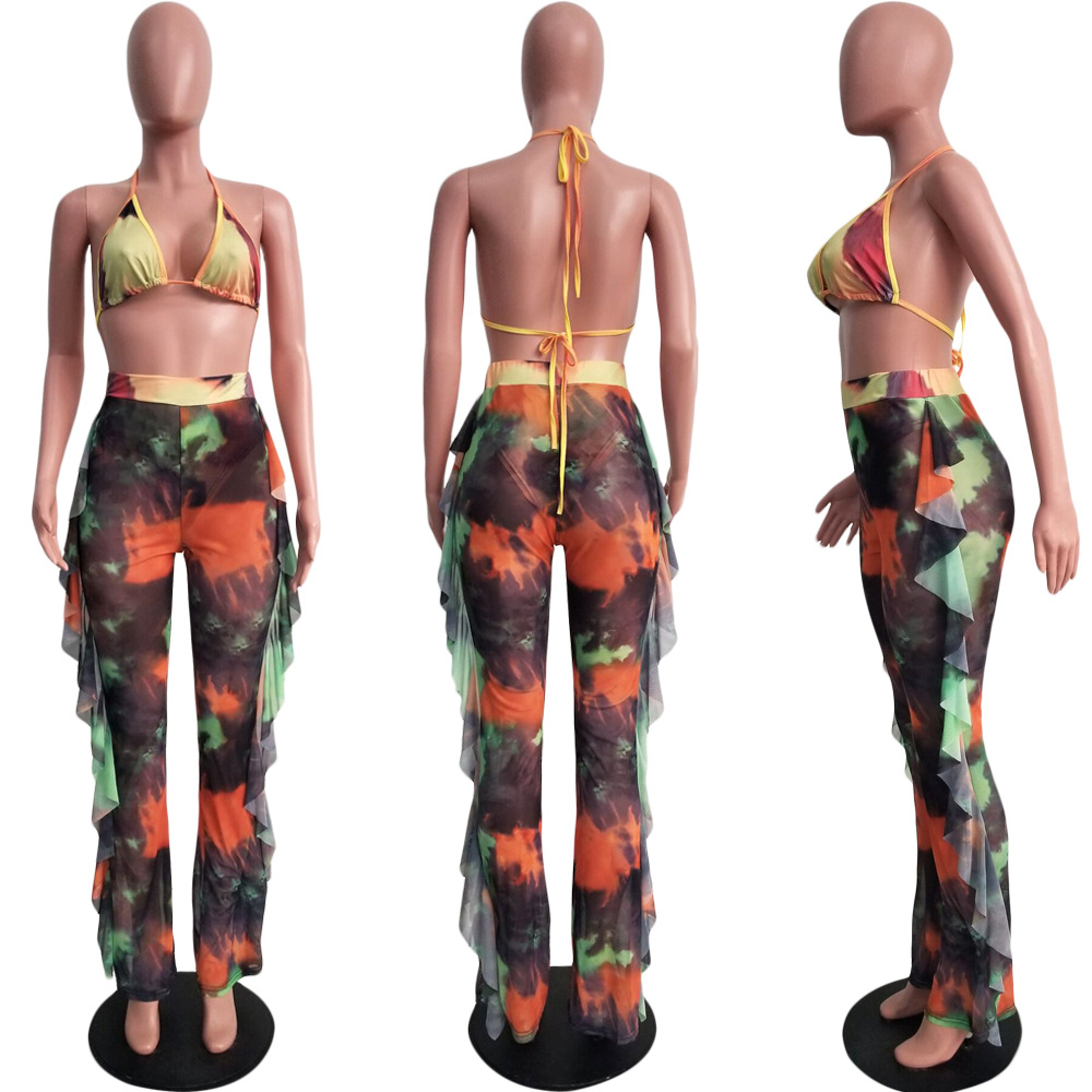 Women's Sexy Printing Printing Hollow Out 3 Pieces Sets Bikinis display picture 4