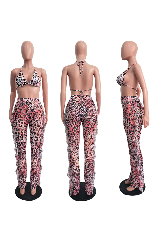 Women's Sexy Printing Printing Hollow Out 3 Pieces Sets Bikinis display picture 5