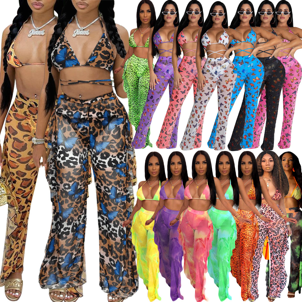 Women's Sexy Printing Printing Hollow Out 3 Pieces Sets Bikinis display picture 23