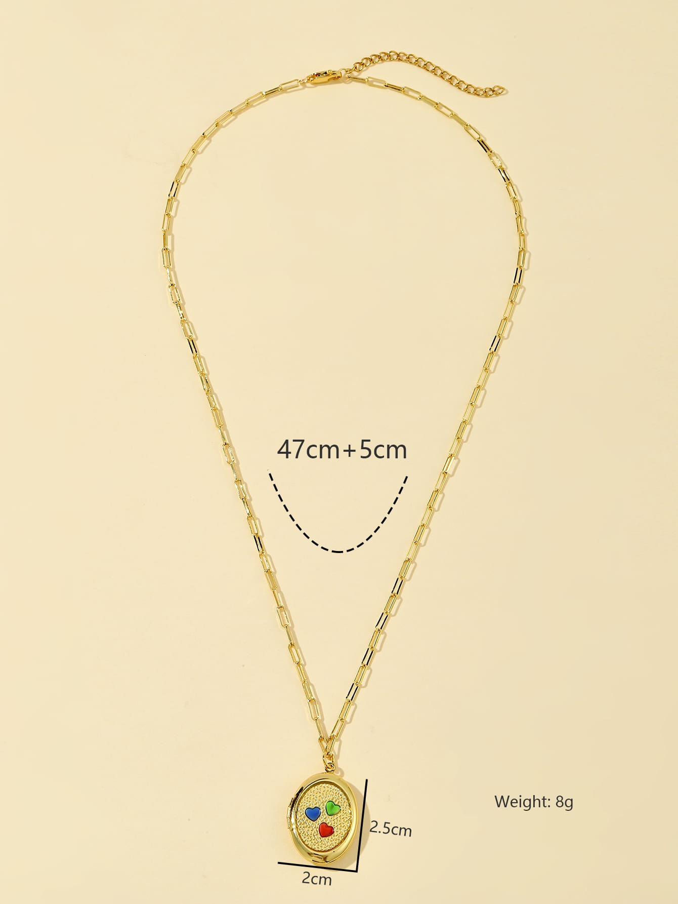 Cobre Chapados en oro de 18k Vacaciones Oval Concha Embutido Circón Collar Colgante Collar De Medallón display picture 3
