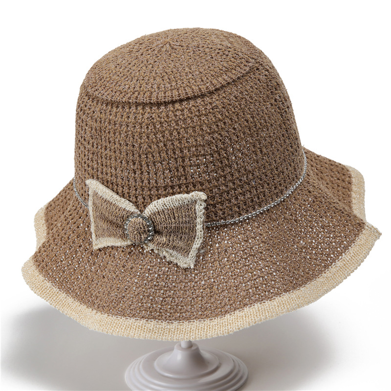 Women's Tropical Bow Knot Hollow Out Wide Eaves Bucket Hat display picture 3