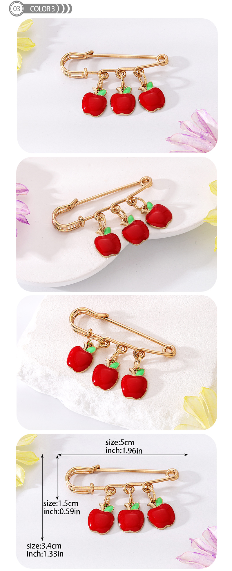 Simple Style Fruit Flower Mushroom Alloy Enamel Unisex Brooches display picture 4