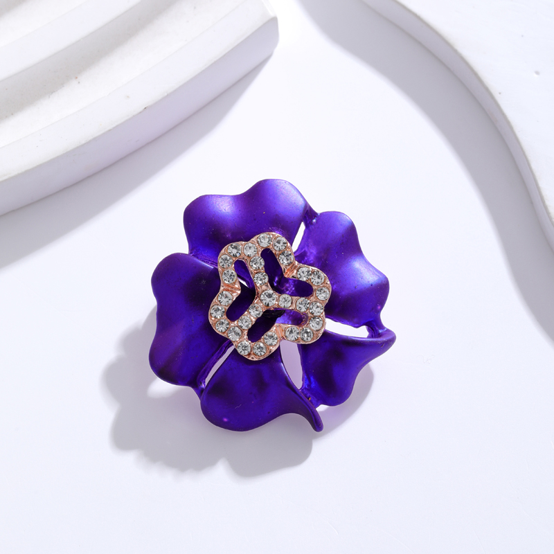 IG Style Human Leaf Flower Alloy Inlay Rhinestones Unisex Brooches display picture 3