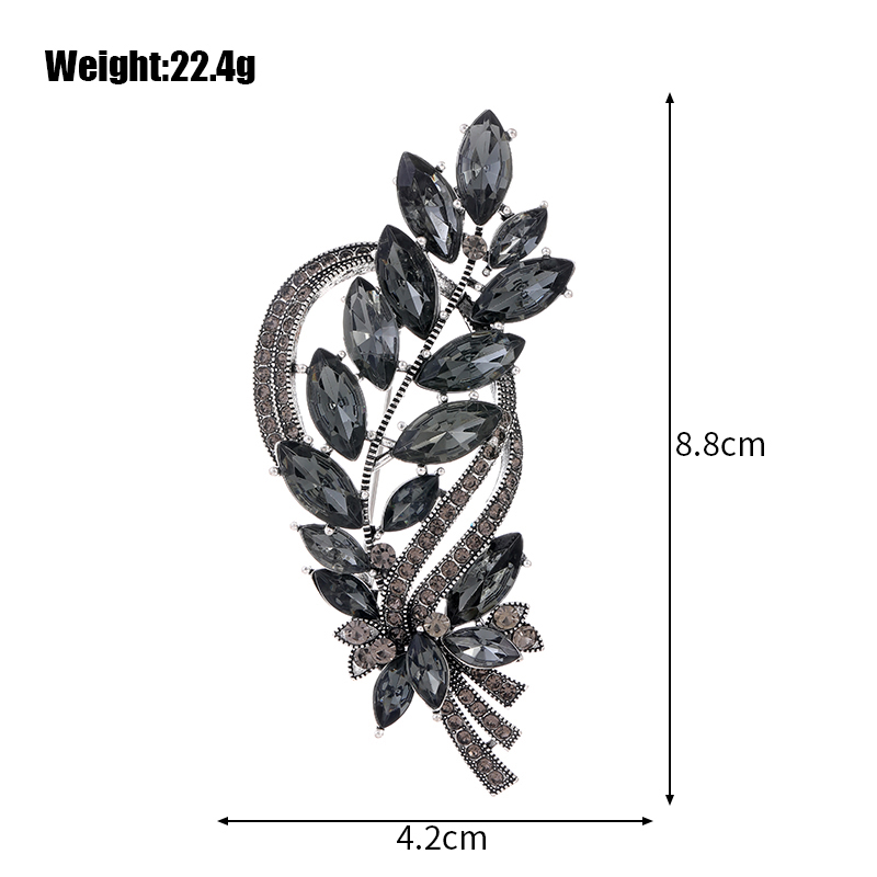 IG Style Human Leaf Flower Alloy Inlay Rhinestones Unisex Brooches display picture 27