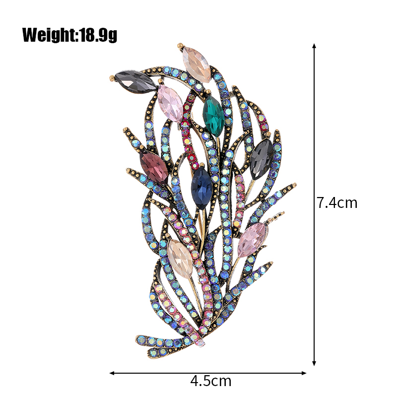 IG Style Human Leaf Flower Alloy Inlay Rhinestones Unisex Brooches display picture 30