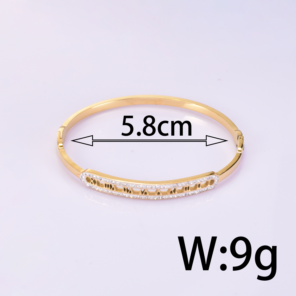 Titanium Steel Simple Style Geometric Plating Inlay Zircon Bangle display picture 2