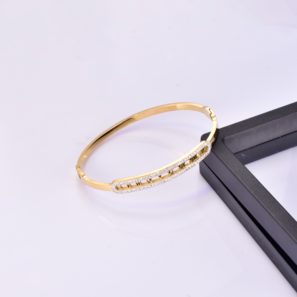 Acier Au Titane Style Simple Géométrique Placage Incruster Zircon Bracelet display picture 8