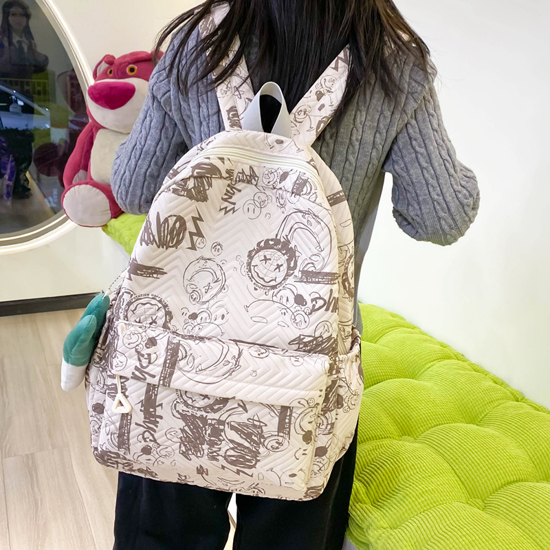 Large Graffiti Casual School Daily School Backpack display picture 13