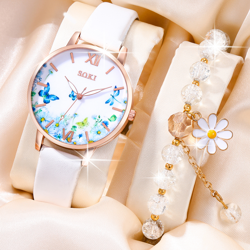 Casual Flower Butterfly Buckle Quartz Women's Watches display picture 13