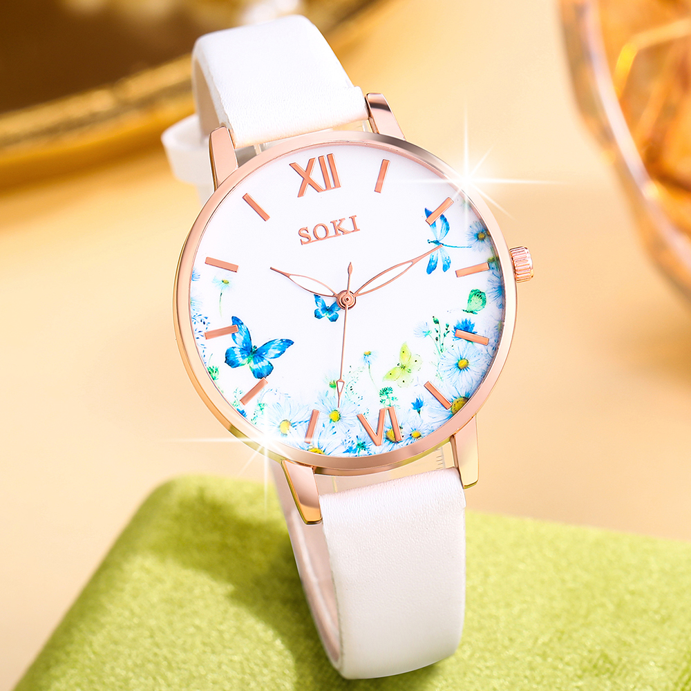 Casual Flower Butterfly Buckle Quartz Women's Watches display picture 1