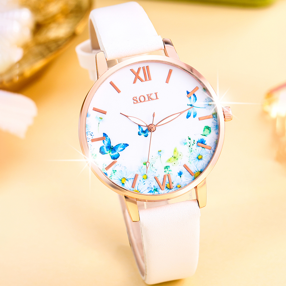 Casual Flor Mariposa Hebilla Cuarzo Relojes De Mujer display picture 3