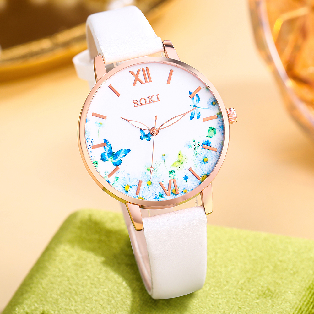 Casual Flower Butterfly Buckle Quartz Women's Watches display picture 2