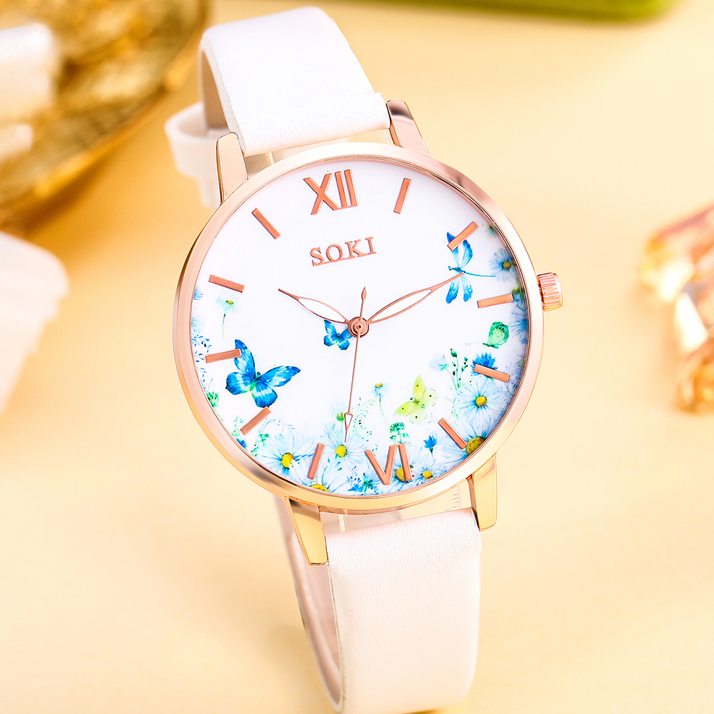 Casual Flower Butterfly Buckle Quartz Women's Watches display picture 4