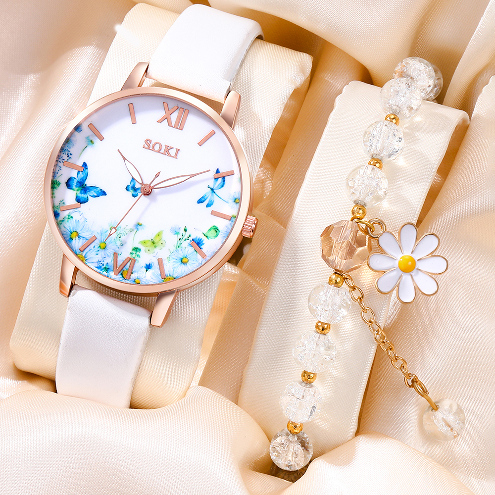 Casual Flower Butterfly Buckle Quartz Women's Watches display picture 14