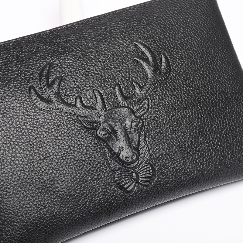 Men's Animal Leather Zipper Clutch Bag display picture 6